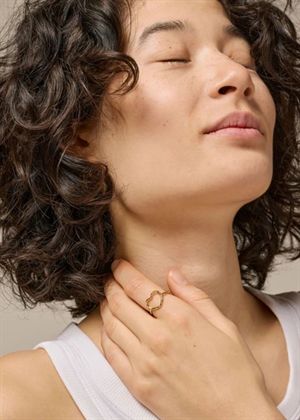 Organic heart ring Forgyldt Enamel 